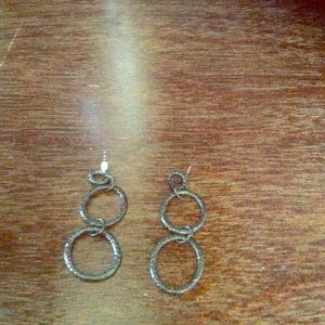 Black metal dangling earrings